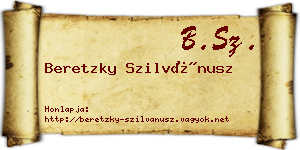 Beretzky Szilvánusz névjegykártya